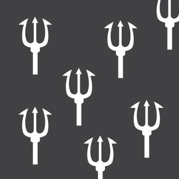 Pattern with a trident. Trident devil flat. Neptune red vector trident Stock Illustration