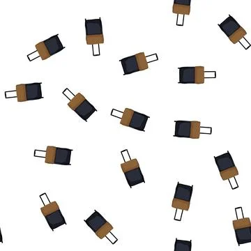 Pattern trip luggage bag cartoon vector イラスト素材