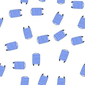 Pattern trolley rolling luggage cartoon vector Stockillustratie