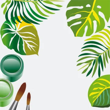 Pattern tropic copy space texture summer spring background exotic leaf leaves イラスト素材