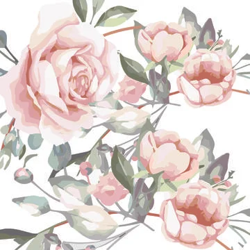 Pattern tropic flower floral texture summer spring background exotic rose Stock Illustration