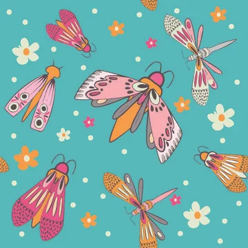 Pattern tropic flower floral texture summer spring background exotic butterfly Illustrazione stock