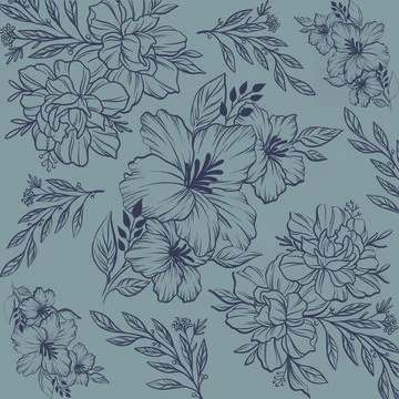 Pattern tropic flower floral texture summer spring background exotic leaves leaf Stock Illustration