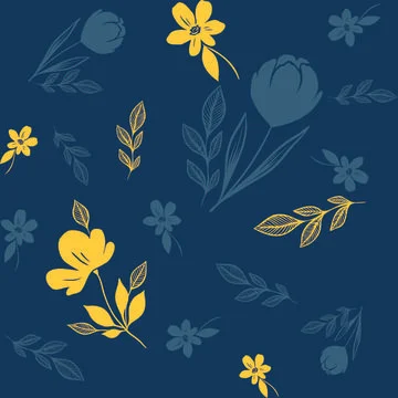 Pattern tropic flower floral texture summer spring background exotic blue yellow Stock Illustration