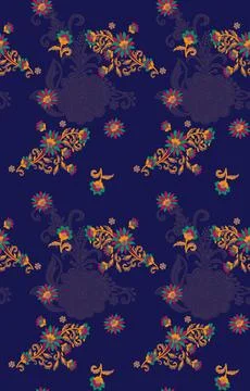 Pattern of a tropical artwork, with multicolored hand drawn elements perfec.. 스톡 일러스트