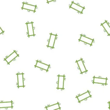 Pattern tropical bamboo frame cartoon vector イラスト素材