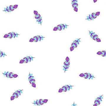 Pattern tropical feather exotic bird cartoon vector Stockillustratie