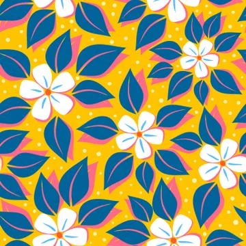 Pattern with tropical flowers Stockillustratie
