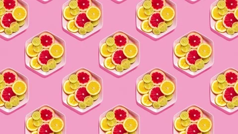 Pattern tropical fruits Stock Footage 152380634