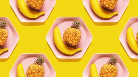 Pattern of tropical fruits Stock Footage 153166308