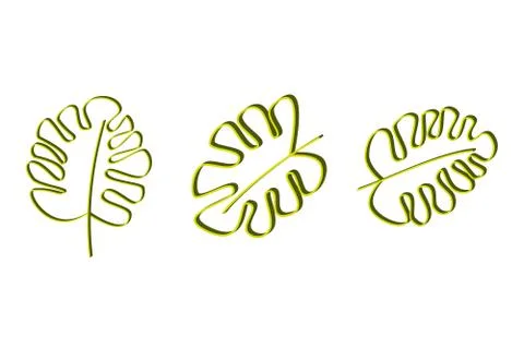 Pattern with tropical leaves on white background Stock Illustration