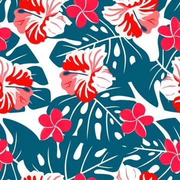 Pattern tropical mix Stock Illustration