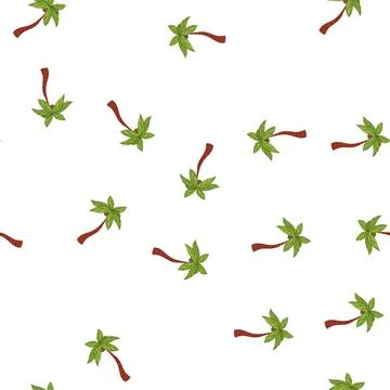 Pattern tropical palm tree growing coconuts vector Illustrazione stock