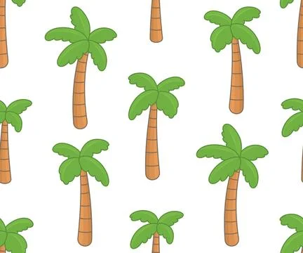 Pattern with Tropical palm trees Stock Illustration