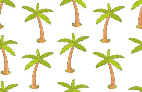 Pattern with Tropical palm trees Stock Illustration