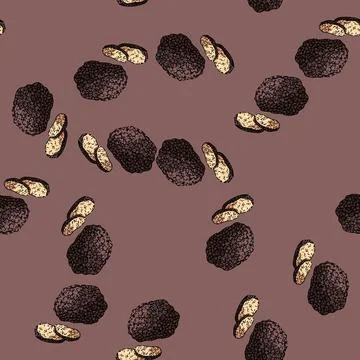 Pattern truffle mushroom sketch hand drawn 스톡 일러스트