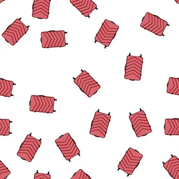 Pattern tsa hard shell suitcase cartoon vector Stock Illustration