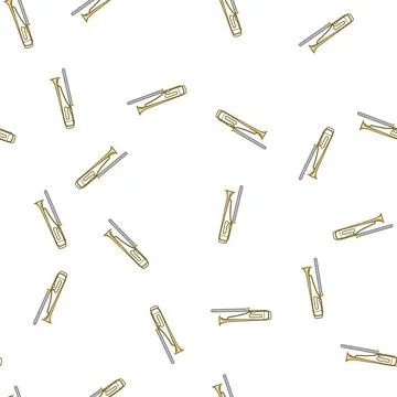 Pattern tumbler trombone cartoon vector Stock Illustration