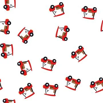 Pattern turf golf cart cartoon vector 스톡 일러스트