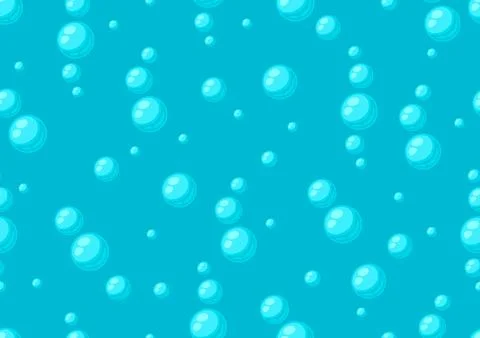 Pattern with turquoise bubbles. Abstract air balls in liquid. Stock Illustration