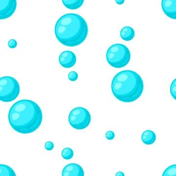 Pattern with turquoise bubbles. Abstract air balls in liquid. Stock Illustration