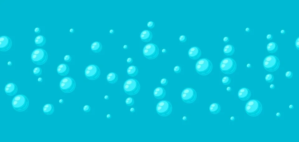 Pattern with turquoise bubbles. Abstract air balls in liquid. Stock Illustration