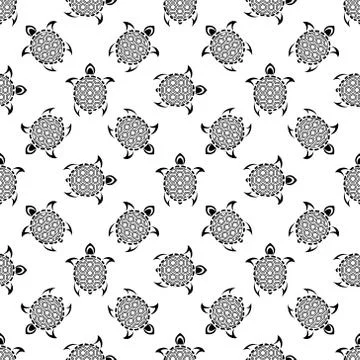 Pattern with turtles. Stock Illustration