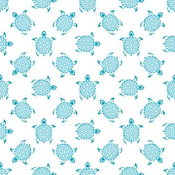 Pattern with turtles. 스톡 일러스트