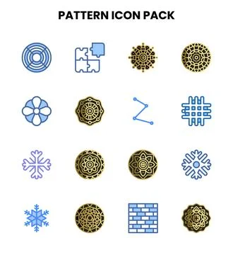 Pattern Two Colour Bundle Icons Pack Illustrazione stock