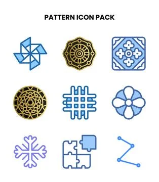 Pattern Two Colour Design Icons Pack Stock Illustration