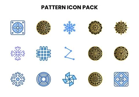Pattern Two Colour Graphics Icons Pack イラスト素材