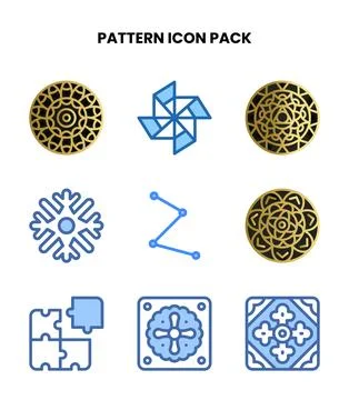 Pattern Two Colour Graphics Icons Pack Stock Illustration