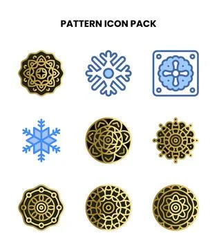 Pattern Two Colour Icons Pack 库存插图