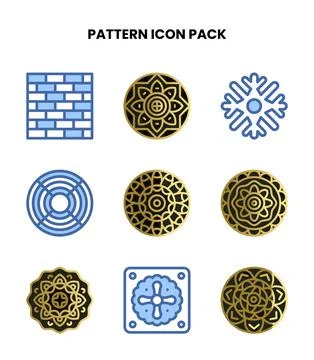 Pattern Two Colour Icons Pack Stock Illustration