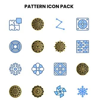 Pattern Two Colour Set Icons Pack Stockillustratie