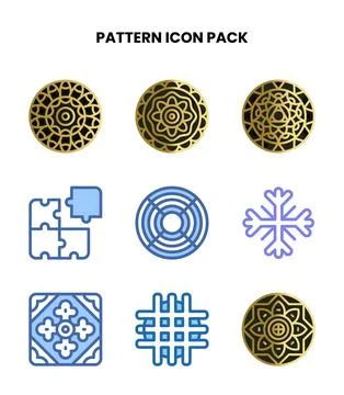 Pattern Two Colour SVG Icons Pack Stock Illustration