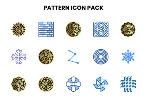 Pattern Two Colour UI Icons Pack Stockillustratie
