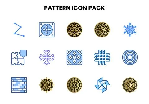 Pattern Two Colour Vector Icons Pack Illustrazione stock