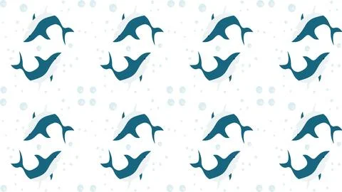 A pattern of two sharks with bubbles. Vector illustration with shark image Illustrazione stock