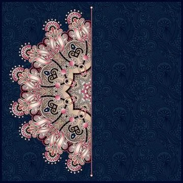 Pattern in ukrainian oriental ethnic style for your greeting car Stock Illustration