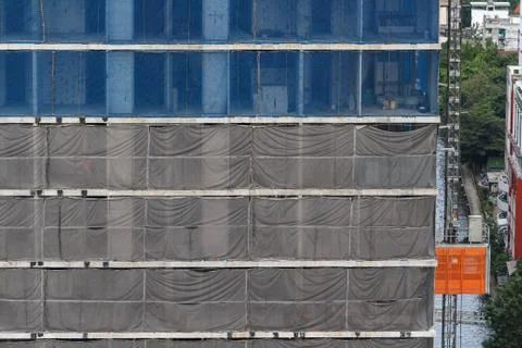 Pattern of under construction high rise building Stock Photos