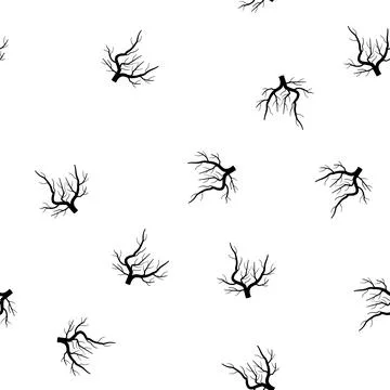 Pattern underground tree root cartoon vector Stock Illustration
