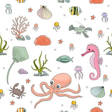 Pattern Underwater Seabed Ocean Sea Marine habitat 스톡 일러스트