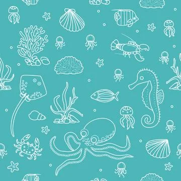 Pattern Underwater Seabed Ocean Sea Marine habitat 스톡 일러스트