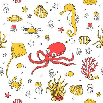 Pattern Underwater Seabed Ocean Sea Marine habitat Illustrazione stock