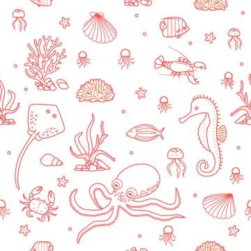 Pattern Underwater Seabed Ocean Sea Marine habitat Stock Illustration
