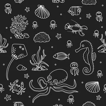 Pattern Underwater Seabed Ocean Sea Marine habitat Illustrazione stock