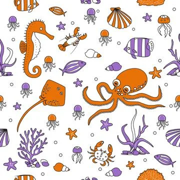 Pattern Underwater Seabed Ocean Sea Marine habitat Illustrazione stock