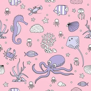 Pattern Underwater Seabed Ocean Sea Marine habitat イラスト素材