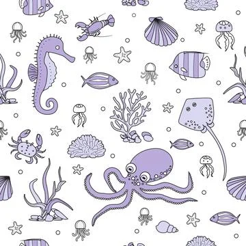 Pattern Underwater Seabed Ocean Sea Marine habitat Illustrazione stock